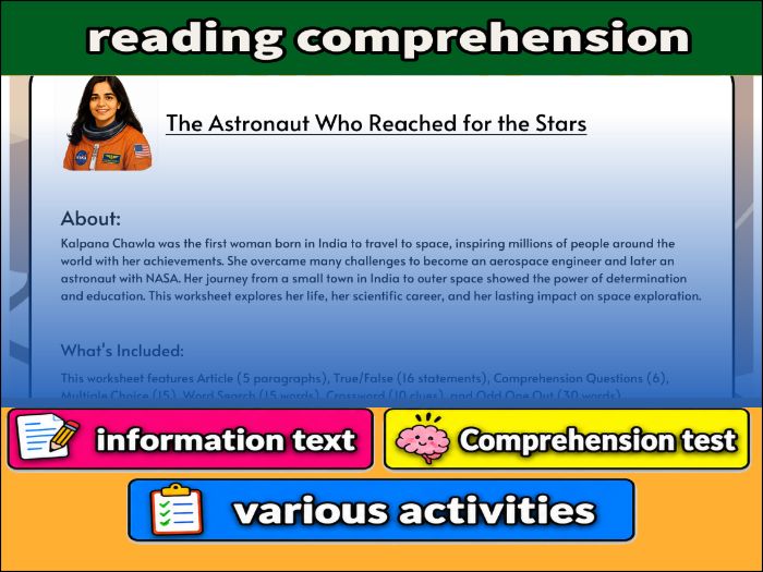 Kalpana Chawla :The Astronaut Who Reached for the Stars- Reading Comprehension