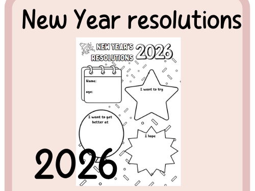 New Years resolutions 2026- worksheet