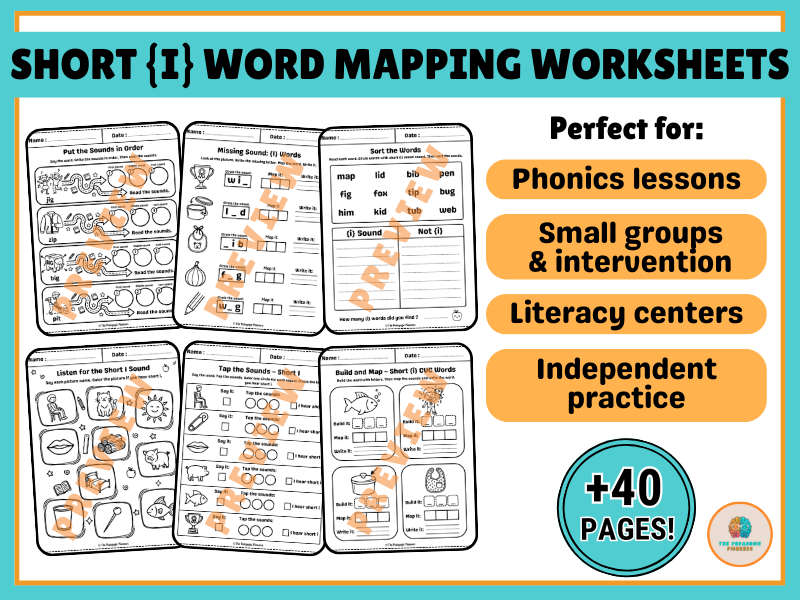 Short I Word Mapping Worksheets - Phonics CVC