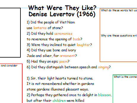 Partially Annotated Poem - What Were They Like? - DENISE LEVERTOV