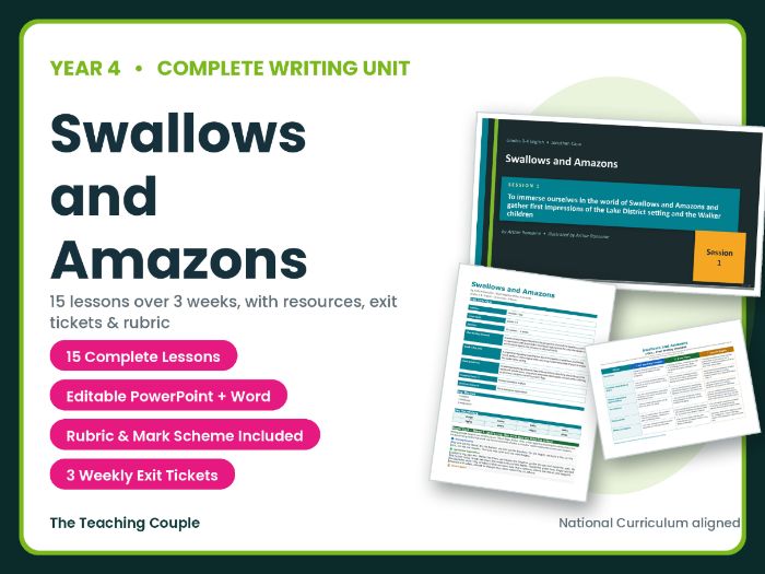 Swallows and Amazons | Year 4 English Unit | 15 Lessons + Resources