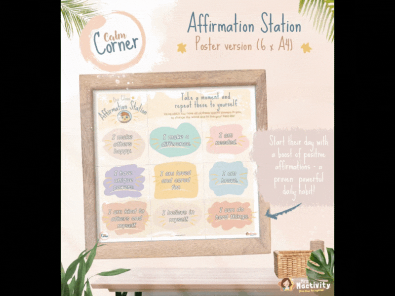 Calm Corner Affirmation Station Poster