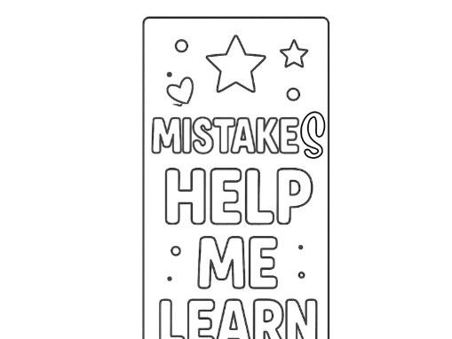 5 inspirational Growth Mindset Bookmark colouring templates