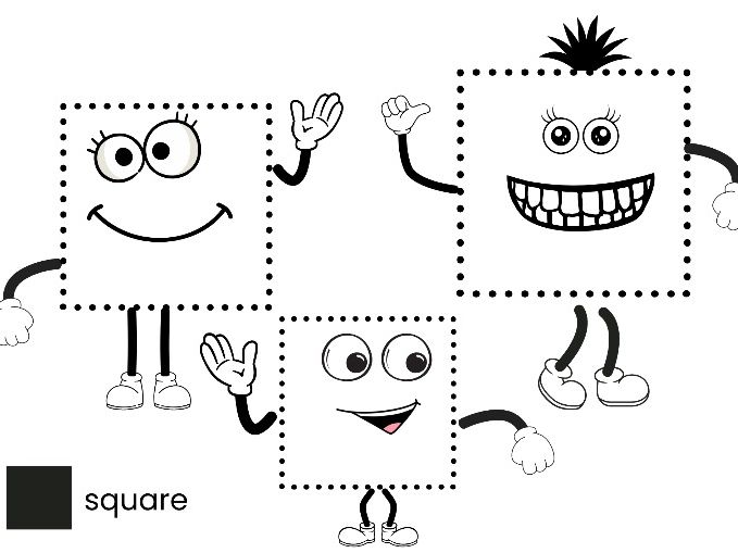 2D Shape Fine Motor Characters – Trace, Paint & Loose Parts