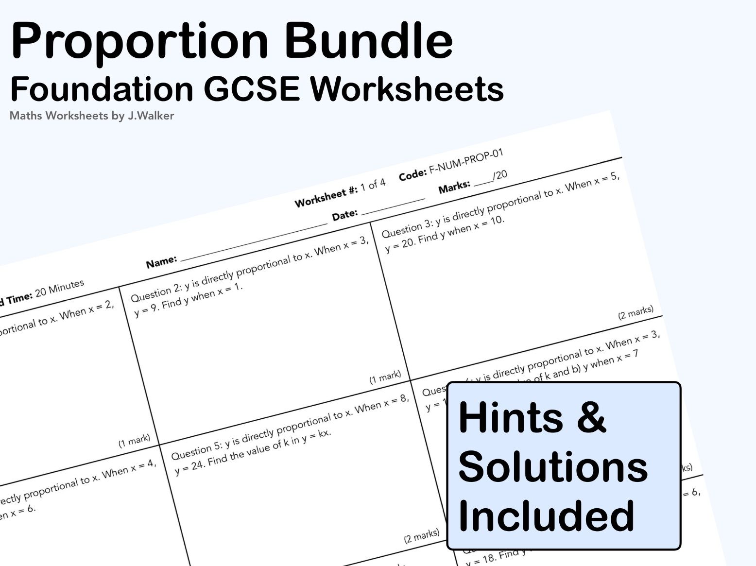 GCSE Maths: Proportion Bundle - Foundation Tier