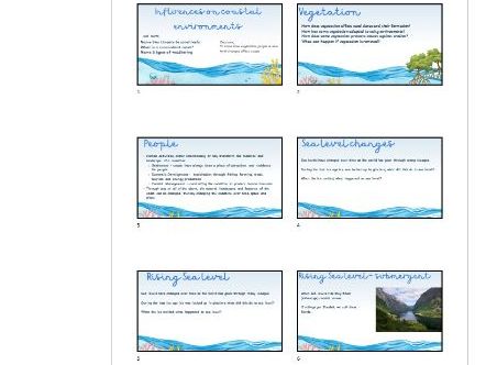 Edexcel iGCSE Geography - Coasts - Influence of geology, vegetation, people and sea-level changes