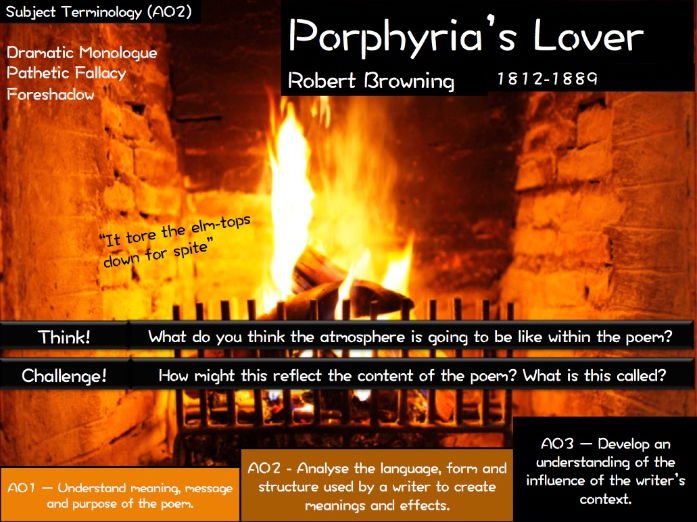 Porphyria's Lover - Robert Browning - AQA Poetry - Love and ...