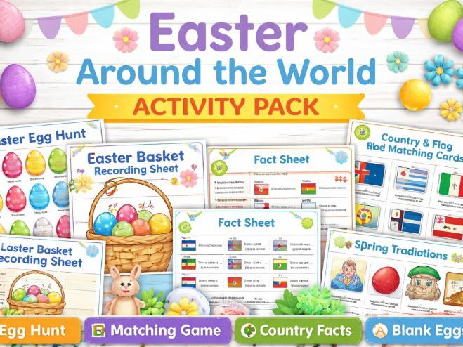 Easter Around the World Activity Pack – Egg Hunt & Matching Game