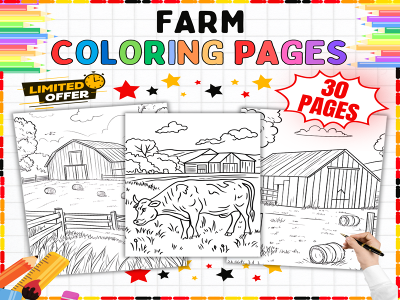 Farm Colouring Pages | 30 Animals & Tractor Worksheets | Creative Activities for Early Years