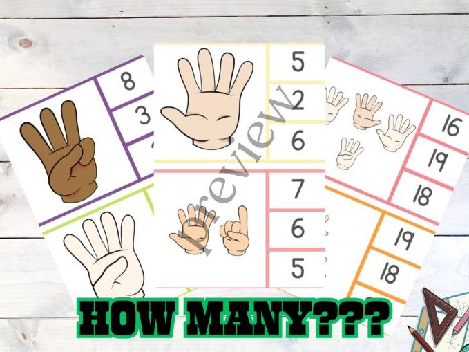 How Many Fingers? Count and Clip Number Recognition Cards