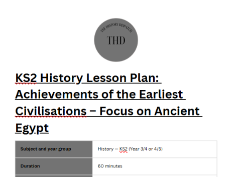 FREE KS2 History Lesson Plan: Achievements of the Earliest Civilisations – Focus on Ancient Egypt