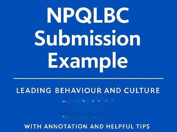 NPQLBC 2026 Example with Helpful Annotations, writing tips