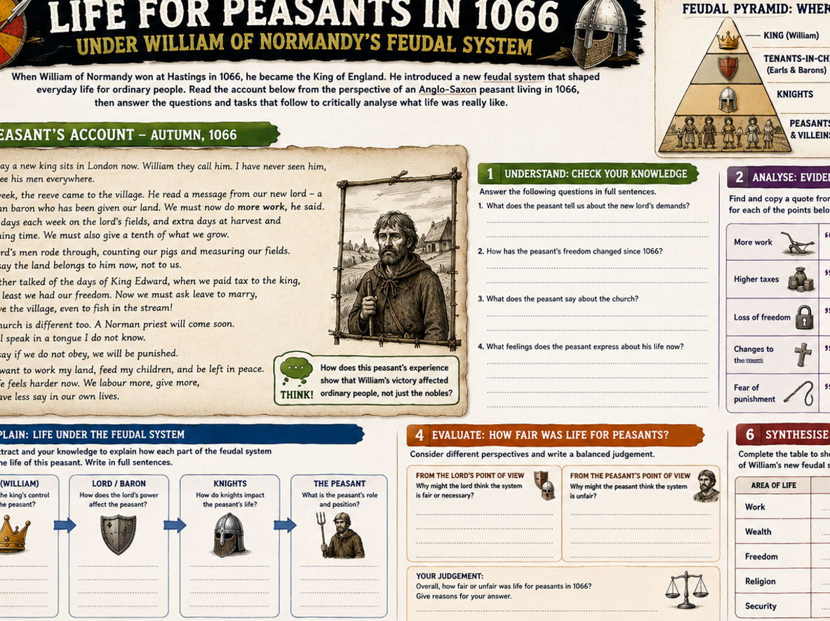 KS3 History: Medieval England Worksheet Collection