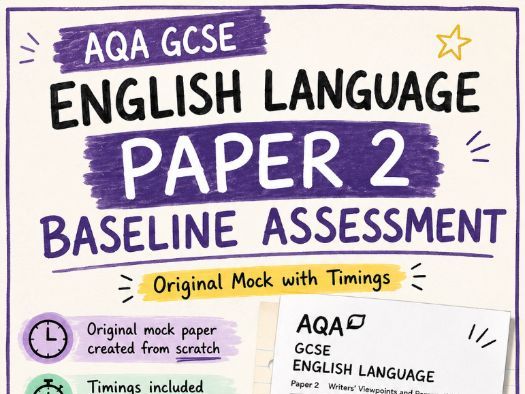 AQA GCSE English Language Paper 2 baseline assessment with timings.