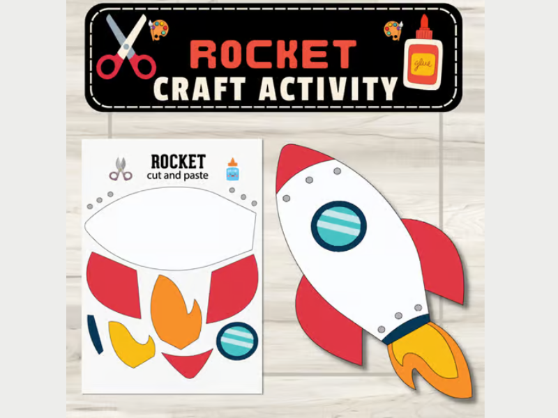 Rocket Craft Cut & Paste Activity: Transportation Back To School Activities