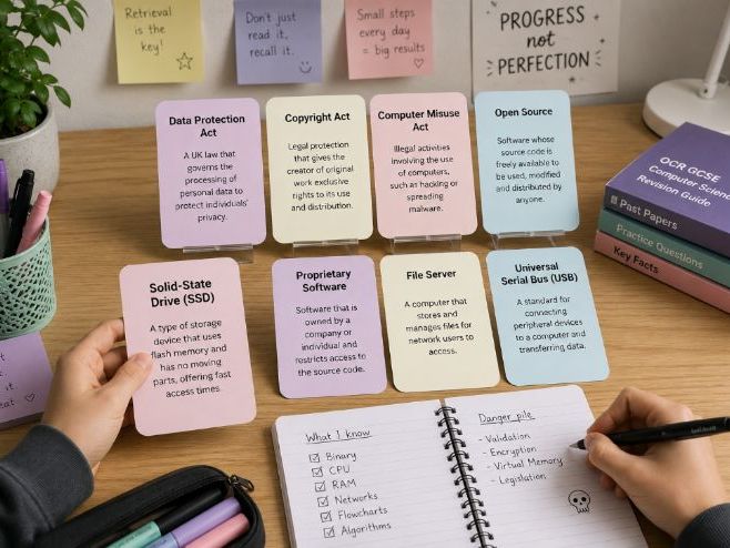 287 OCR/GCSE Computer Science Revision Flashcards (Printable)