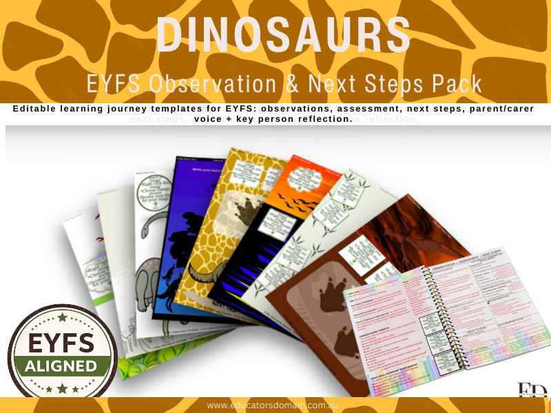 Dinosaurs EYFS Learning Journey Templates