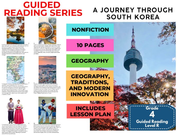 Year 5 Guided Reading Level R South Korea with Lesson Plan