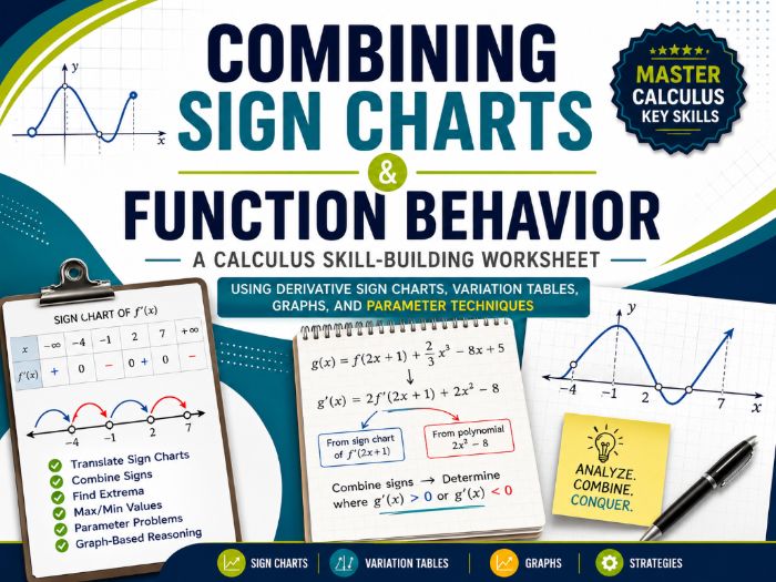 Calculus Sign Charts & Function Behavior Practice