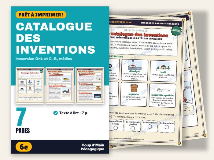 French Immersion Grade 6 Media Literacy | Canadian Inventions