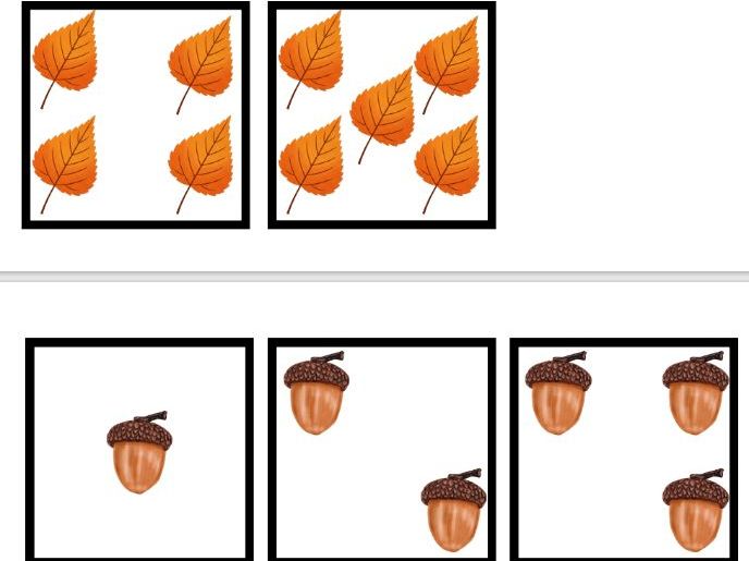 Subitising Matching Autumn Objects 1 to 5