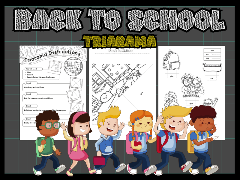 BW Back to School Triarama Craft | 3D Classroom Activity for First Week Fun