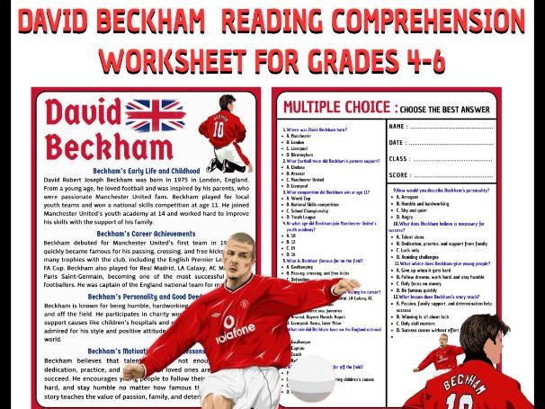 David Beckham Reading + Quiz Grades 4-6
