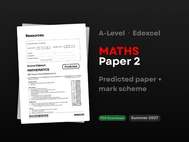 Predicted paper 2 2027: A-level Maths Edexcel
