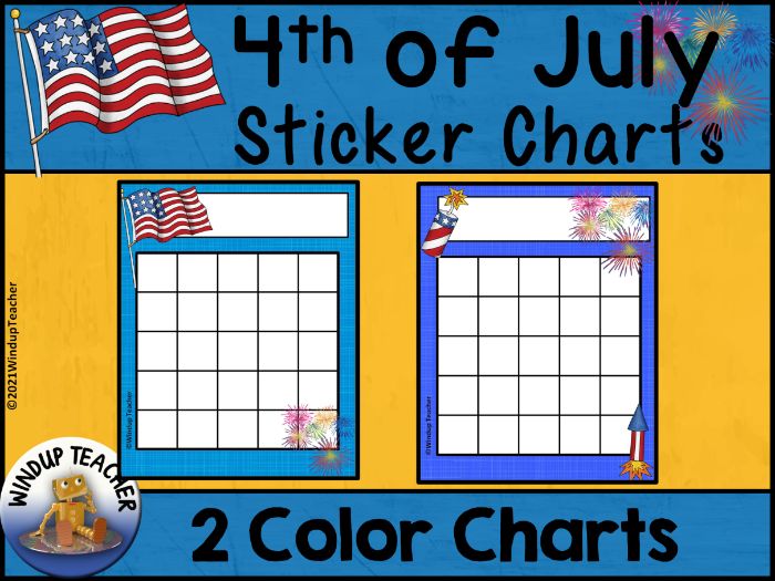 Fourth of July Sticker Charts