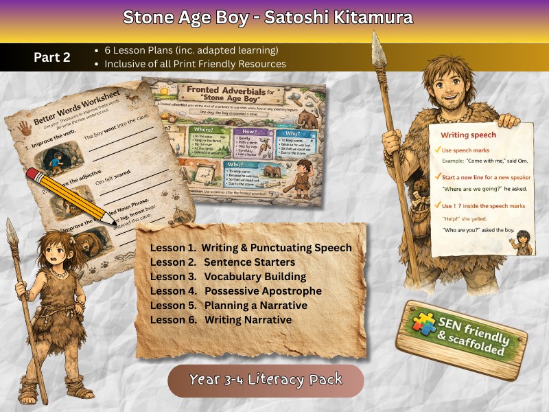 Stone Age Narrative Writing Unit – Year 3 (6 Lessons)