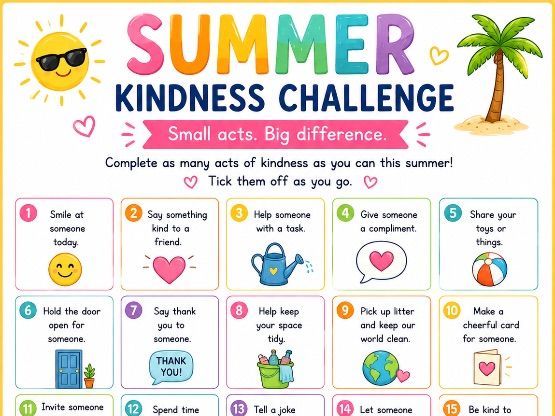 Summer Kindness Challenge | 20 Acts of Kindness | SEL Activity
