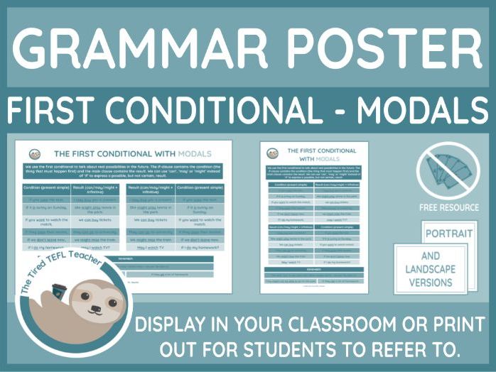 Grammar Point Poster - The First Conditional with Modals