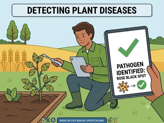 Detecting Plant Diseases  (GCSE Biology) and worksheet