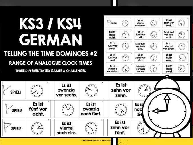 GERMAN TELLING THE TIME DOMINOES #2