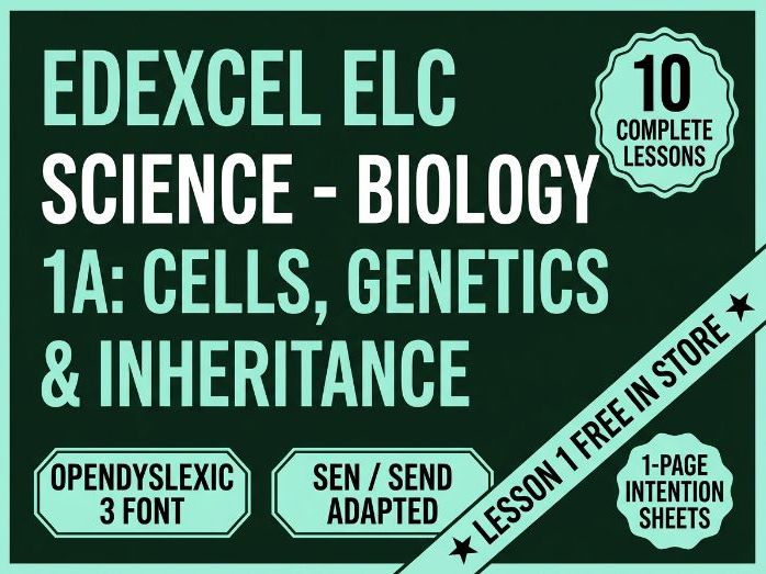 Free Sample Lesson: Cells & Cell Structure - Edexcel ELC / KS3 / SEN Science