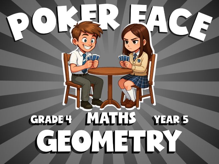 Geometry POKER FACE Maths Game | No-Prep Year 5 Review Activity