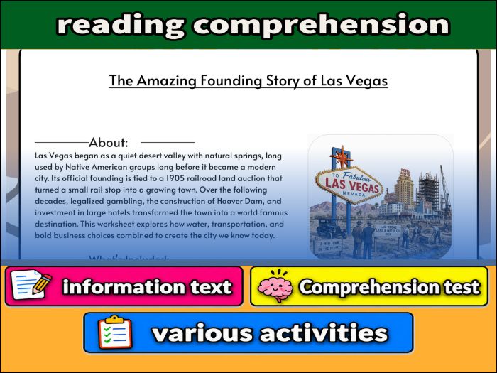 The Amazing Founding Story of Las Vegas  & Comprehension 91����t