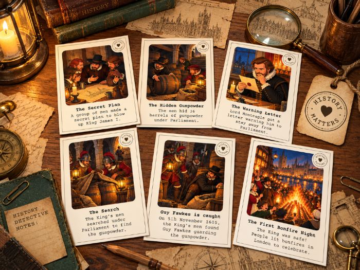 Gunpowder Plot Sequencing Cards