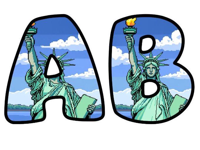 Statue of Liberty Retro 8-Bit Pixel Alphabet Letters | Classroom Display, A-Z 0-9