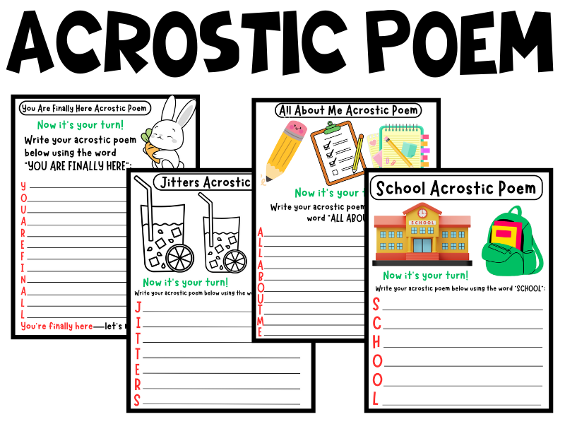 Acrostic Poem Writing Templates – KS2 Back-to-School Poetry Activity