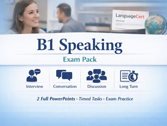 B1 Speaking Exam Practice Pack – LanguageCert & Trinity Style Tasks