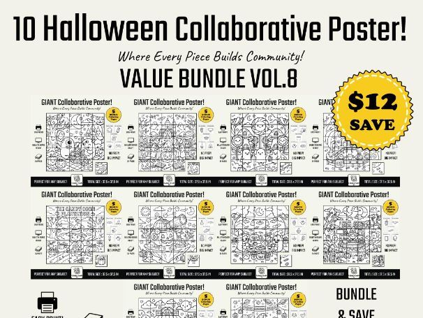 Halloween Collaborative Poster Bundle Vol.8 Bulletin Board