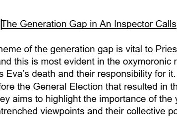 The Generation Gap in 'An Inspector Calls'