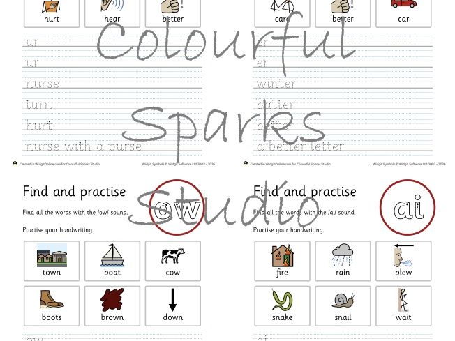 Phonics Handwriting Practice Worksheets Set 3 Letter Sounds Tracing ...