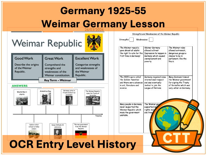 OCR Entry Level History - Germany 1925-55 - Weimar Germany Lesson