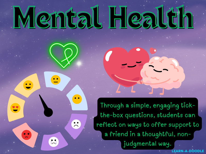 How to Help a Friend Facing Mental Health Struggles: Tick-the-Box Activity Pages