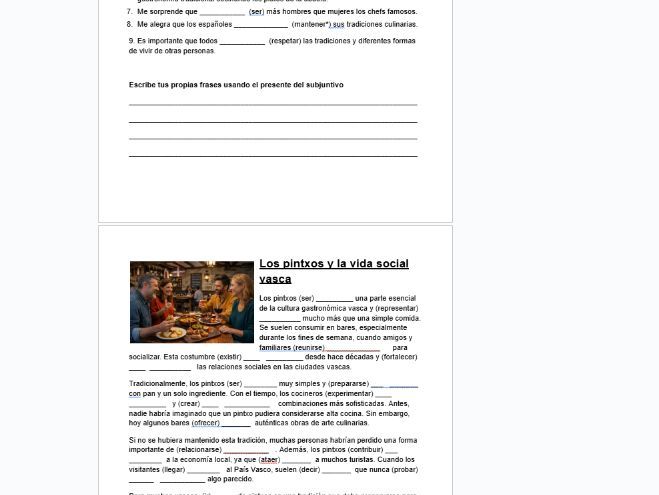 Spanish A level: identidad regional_gastronomia_booklet