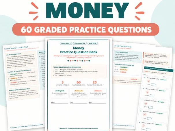 AQA Entry Level 1 Maths (5930) Practice Question Bank | Money