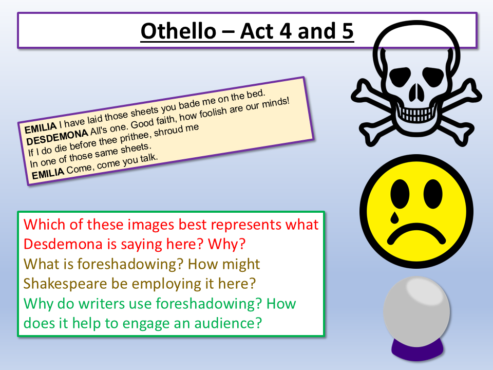 Othello Act 4 and Act 5 A Level