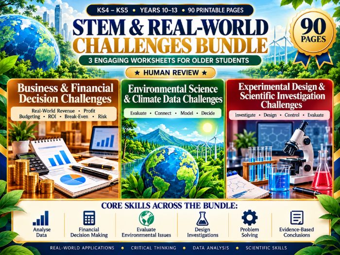 STEM & Real-World Challenges Bundle | KS4–KS5 | Business, Environmental & Scientific Investigation |